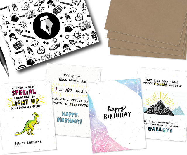 Birthday Card, Assorted 4-pack