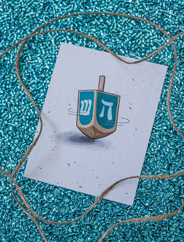 Hanukkah Dreidel Holiday Card