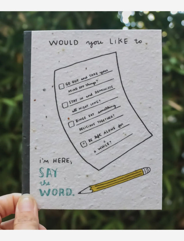 encouragement wildflower seed paper card fro mental health