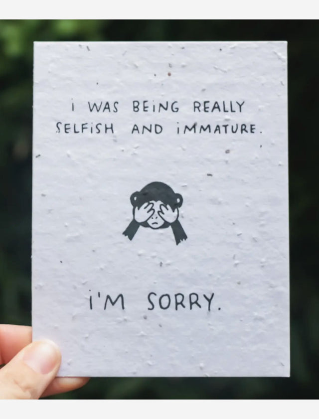 apology wildflower seed paper card for mental health