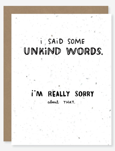 apology wildflower seed paper card for mental health