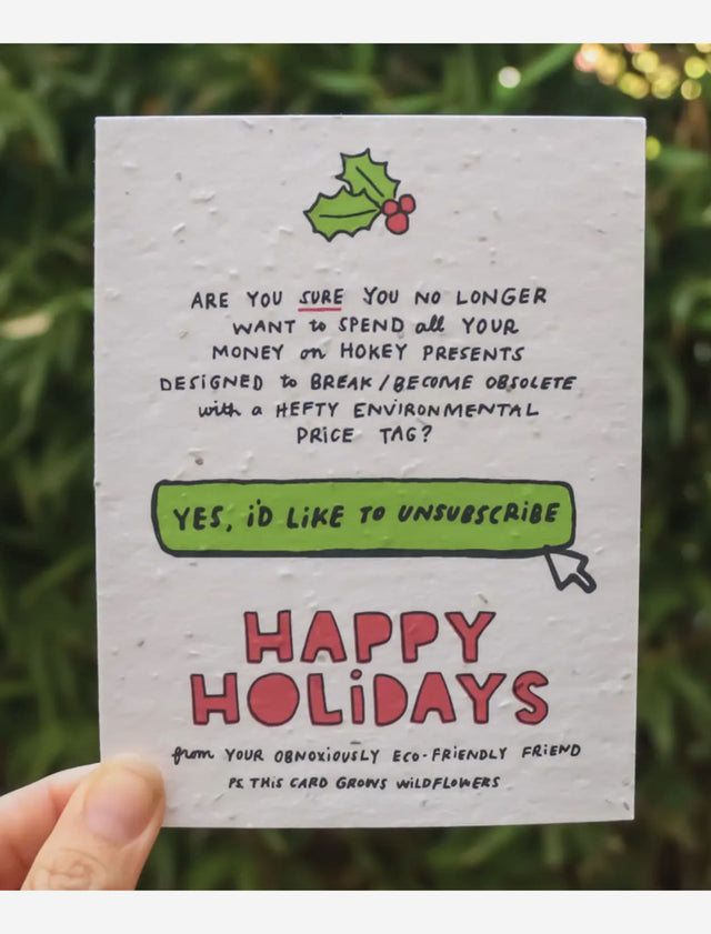 holiday Christmas wildflower seed paper card for mental health