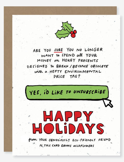 holiday Christmas wildflower seed paper card for mental health