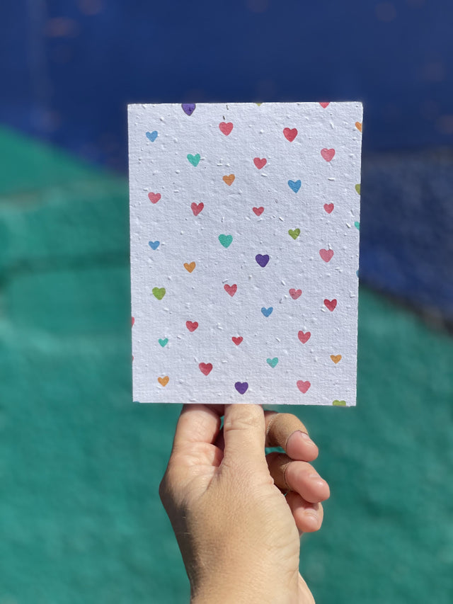 heart love greeting card blank multicolored