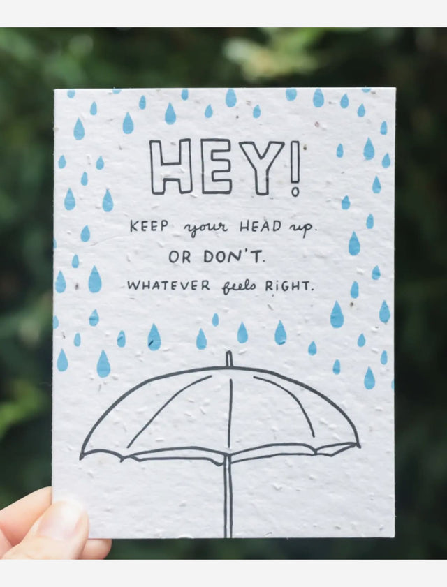 Head up sympathy encouragement card
