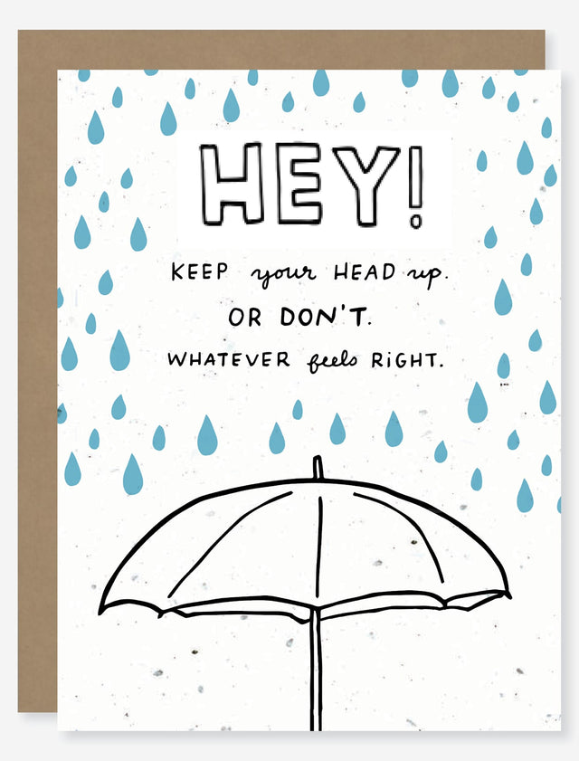 Head up sympathy encouragement card