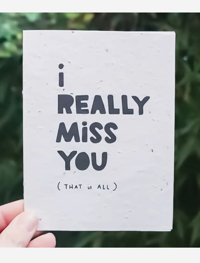 Miss you wildflower seed paper card