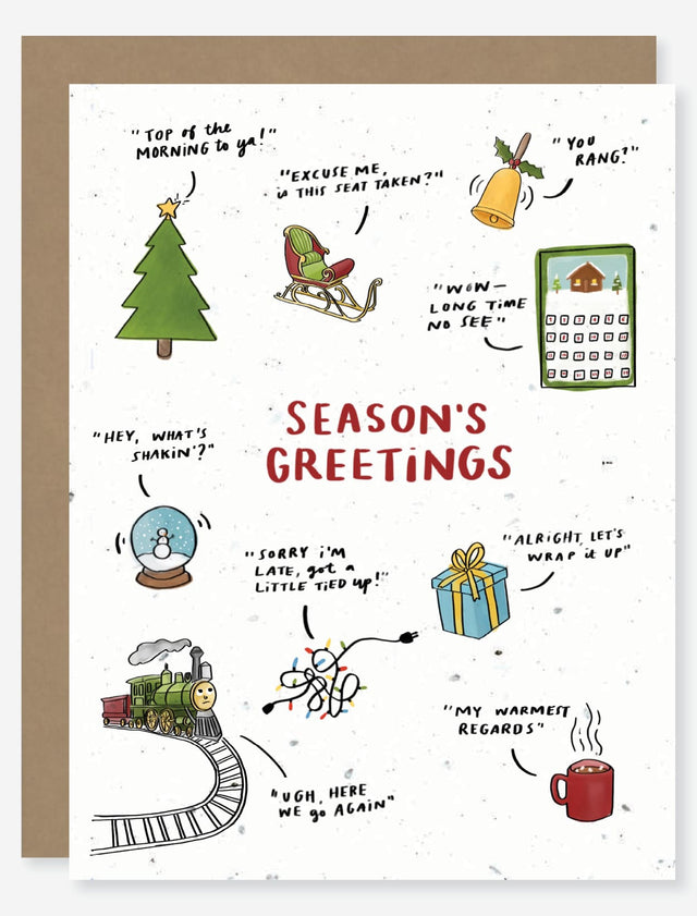 seasons greetings holiday Christmas seed paper card 