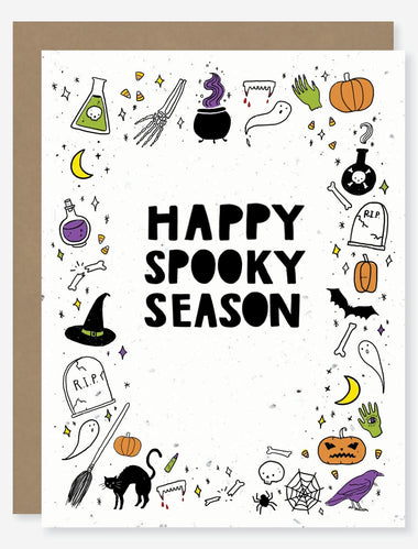 holiday Halloween wildflower seed paper card for mental health